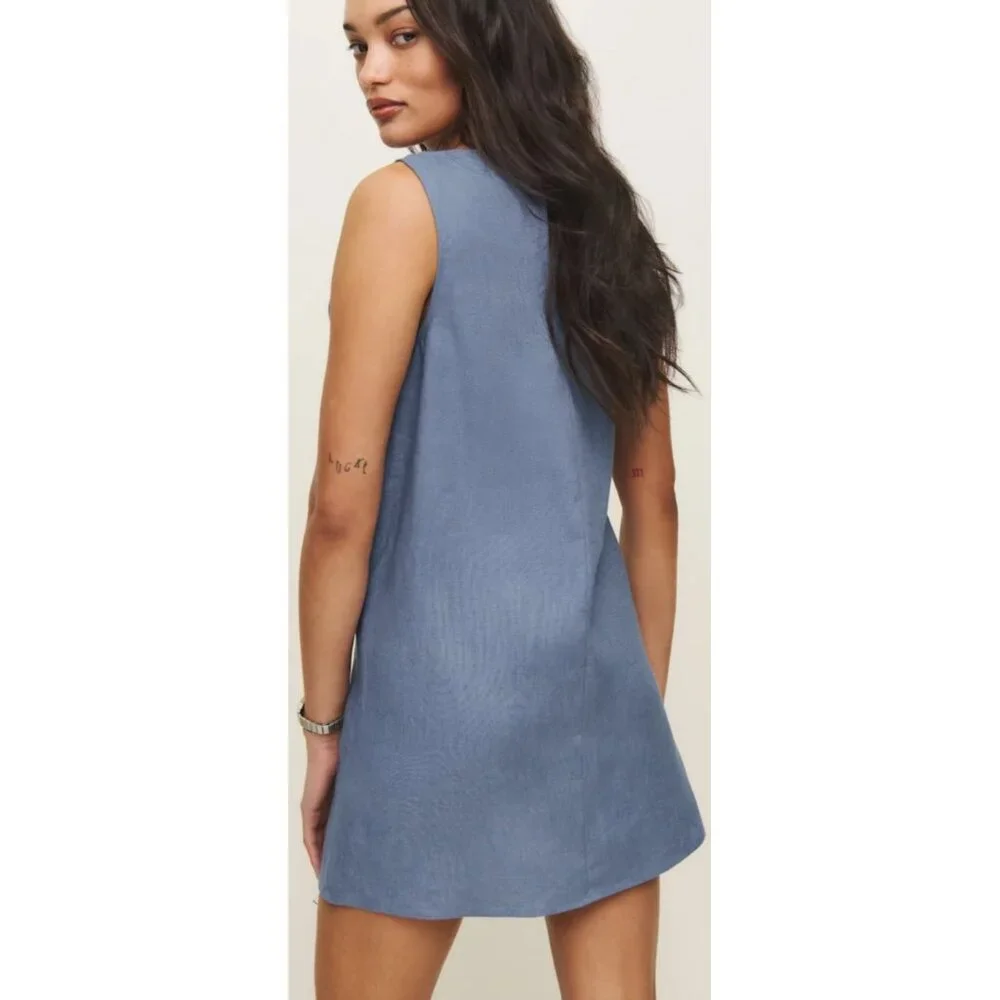 Reformation Citron Linen Mini Dress, Size 2 NEW WITH TAGS - Picture 11 of 16